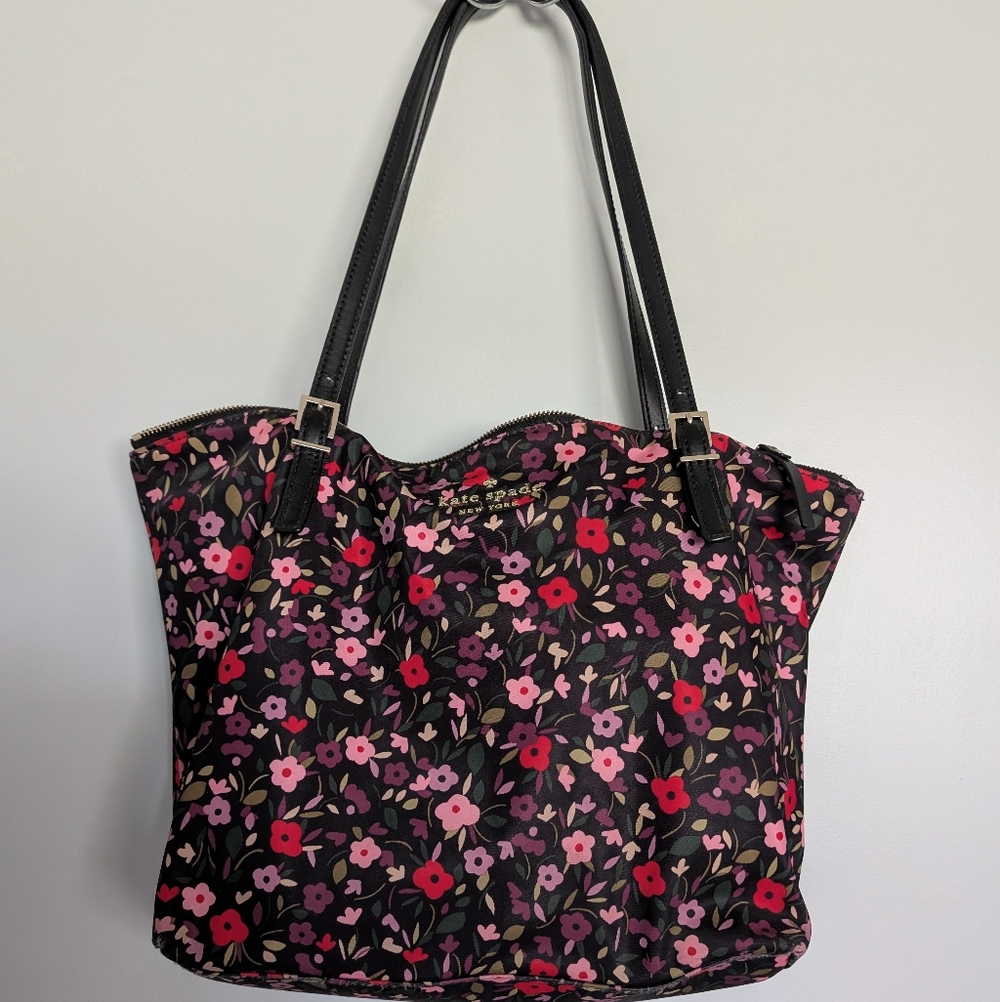 Kate Spade Floral Black Tote Bag